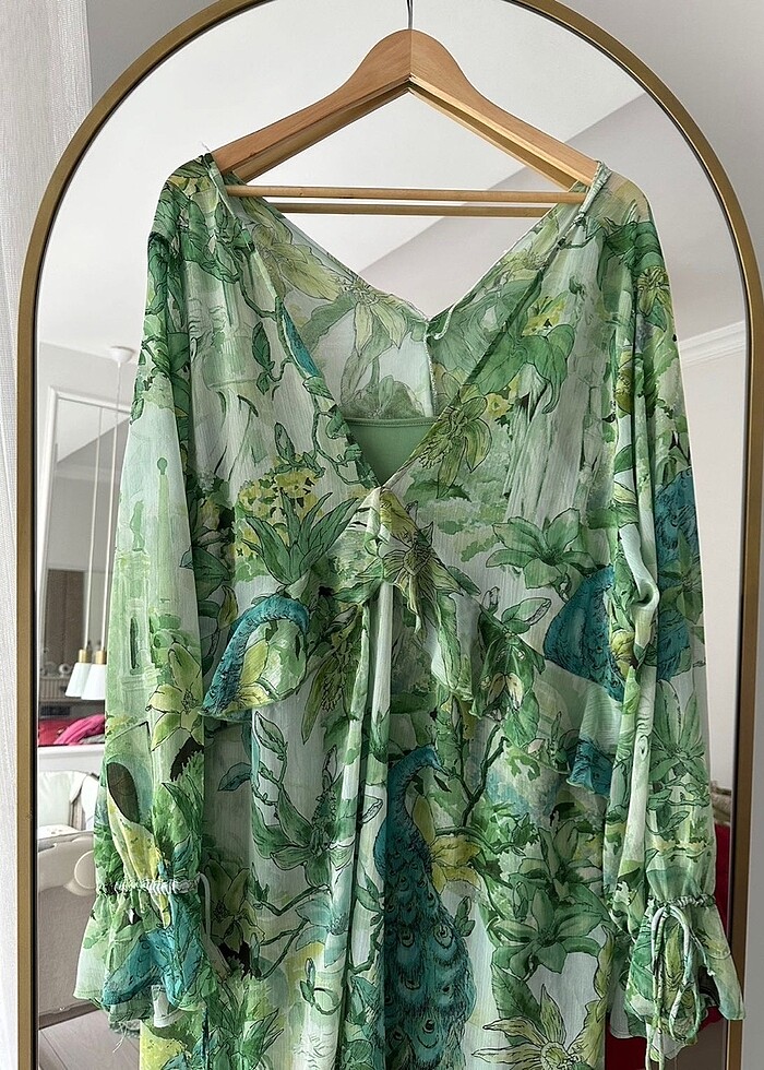 H&M yeşil elbise - Görsel 4