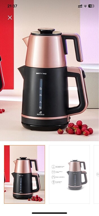 Karaca çay makinesi ve kettle