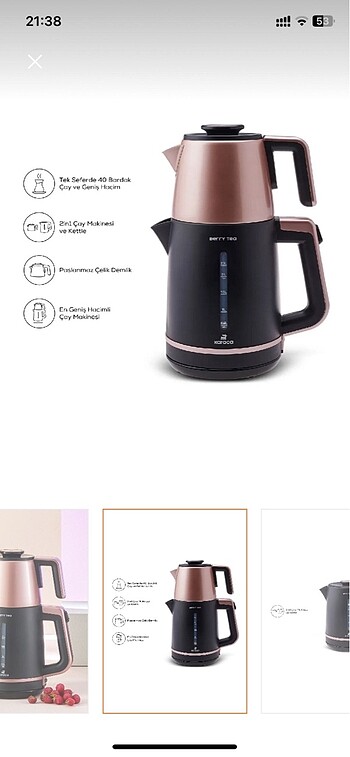 Karaca çay makinesi ve kettle - Görsel 2