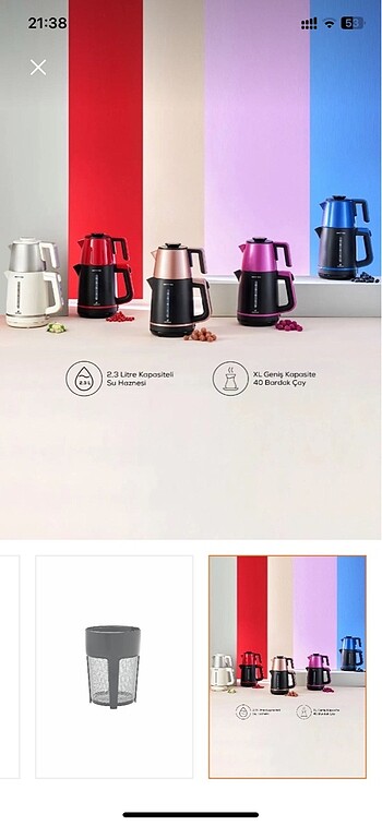 Karaca çay makinesi ve kettle - Görsel 8