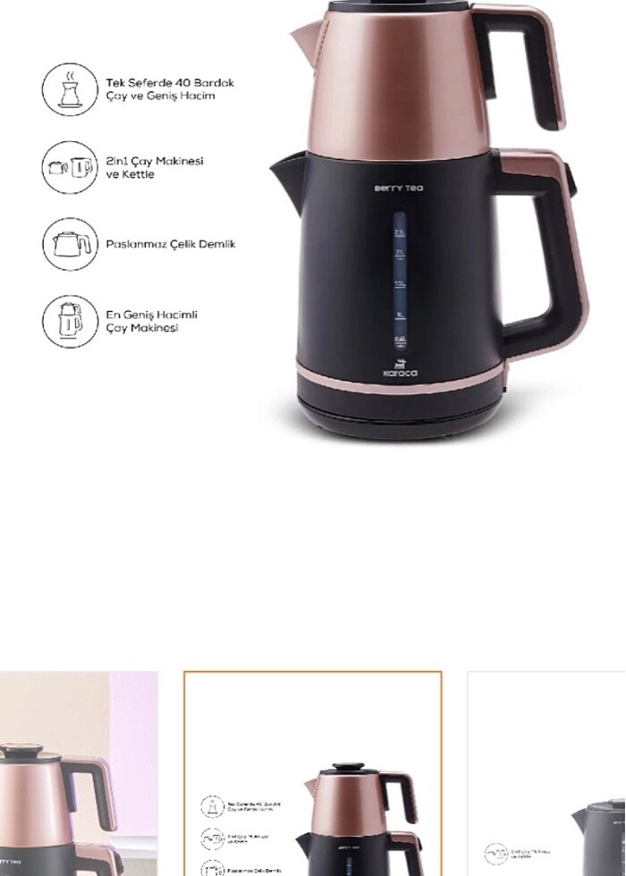 Karaca çay makinesi ve kettle - Görsel 2