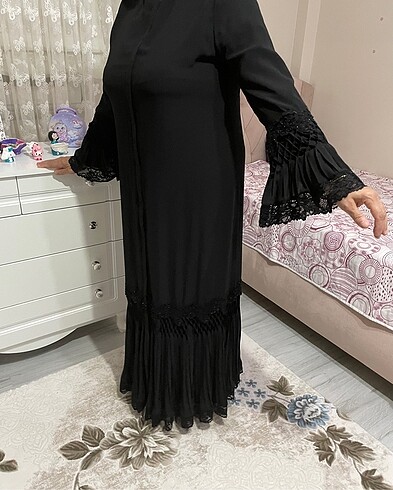 42 Beden siyah Renk Ncl abaya kap