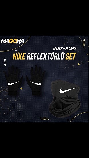 Nike Reflektörlü Set (Maske + Eldiven