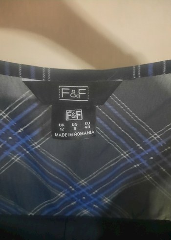 F&F V Yaka Lacivert Midi Kadın Elbise