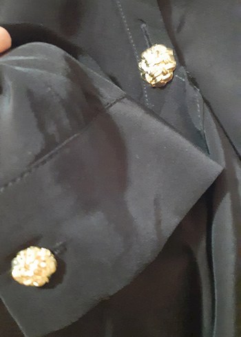 Düğmeli Siyah Kadın Blazer Ceket - Görsel 3