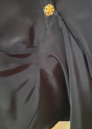 Düğmeli Siyah Kadın Blazer Ceket - Görsel 2