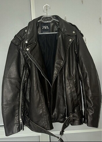 l Beden kahverengi Renk Orjinal Zara Biker ceket .