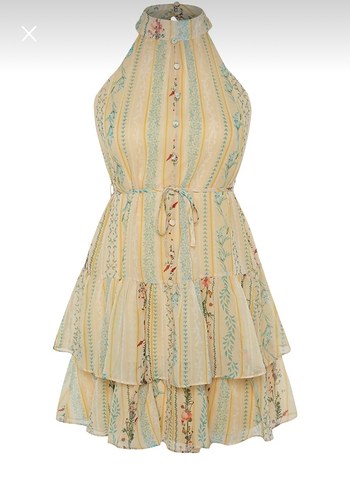 Sarı yaz elbisesi - Görsel 5