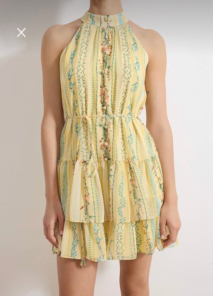 Sarı yaz elbisesi - Görsel 2