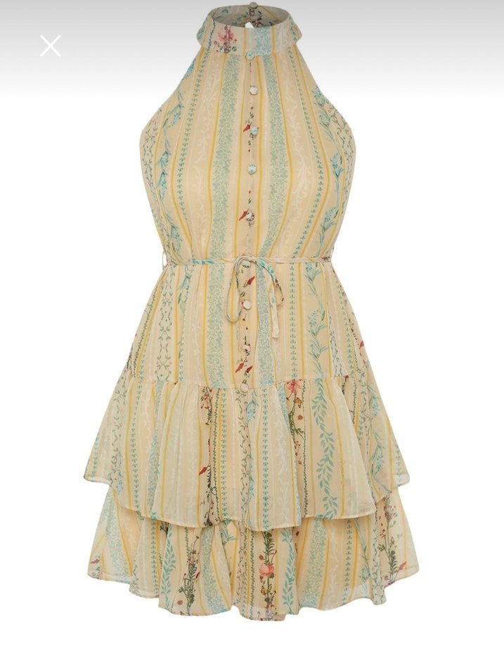 Sarı yaz elbisesi - Görsel 5