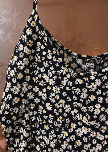 Kadın Siyah Çiçek desenli şort tulum - Görsel 4