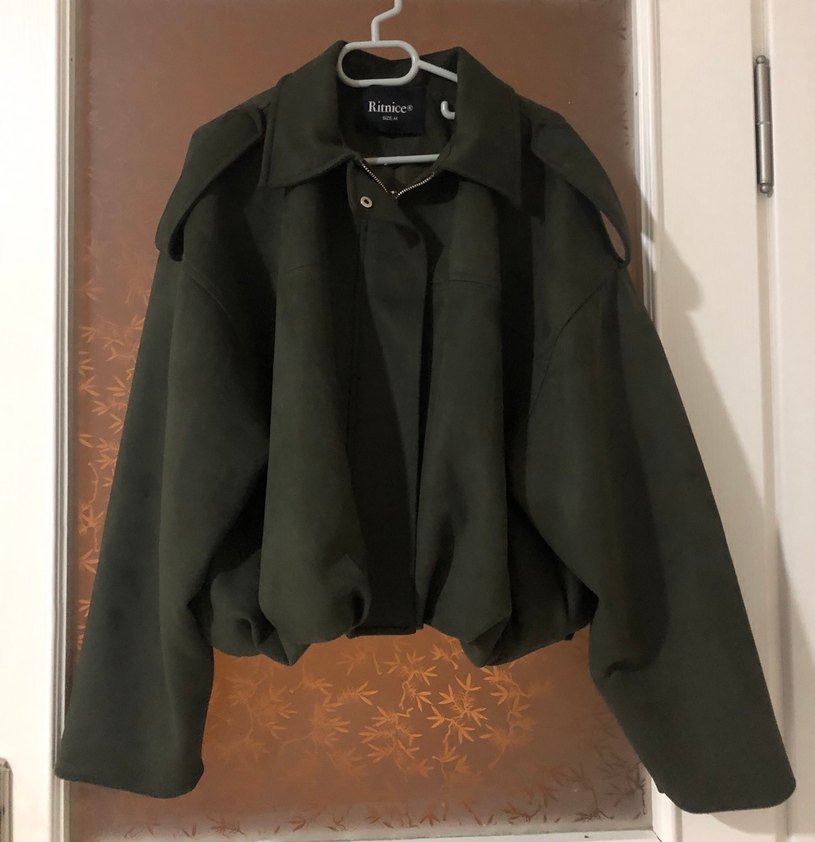 Haki  Kadın Süet Ceket - Görsel 2