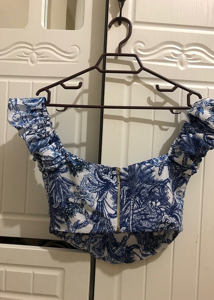 Mavi kol detaylı büstiyer - Görsel 2