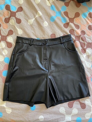 Deri Şort/Short Siyah