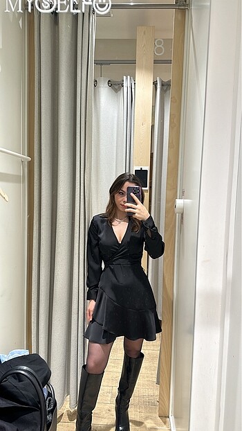 stradivarius saten elbise kuşağı yok