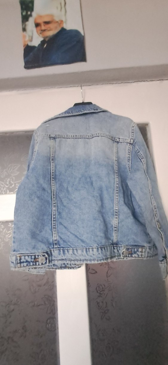 Düğmeli Mavi erkek Denim Ceket - Görsel 2