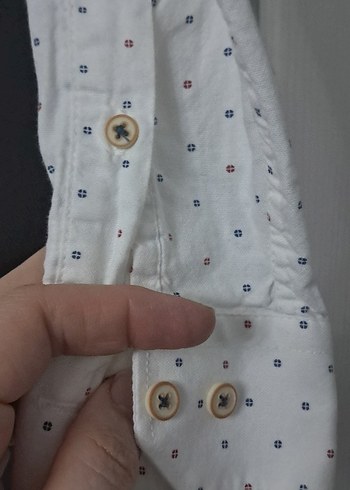 noktalı hakim yaka beyaz gömlek - Görsel 4