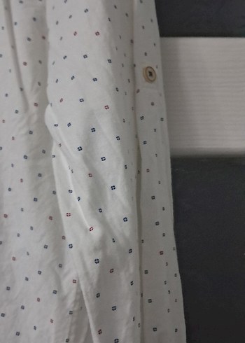 noktalı hakim yaka beyaz gömlek - Görsel 3