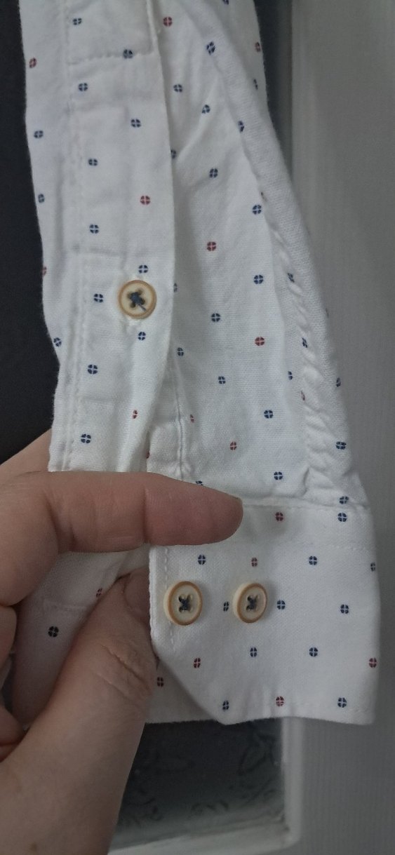 noktalı hakim yaka beyaz gömlek - Görsel 4