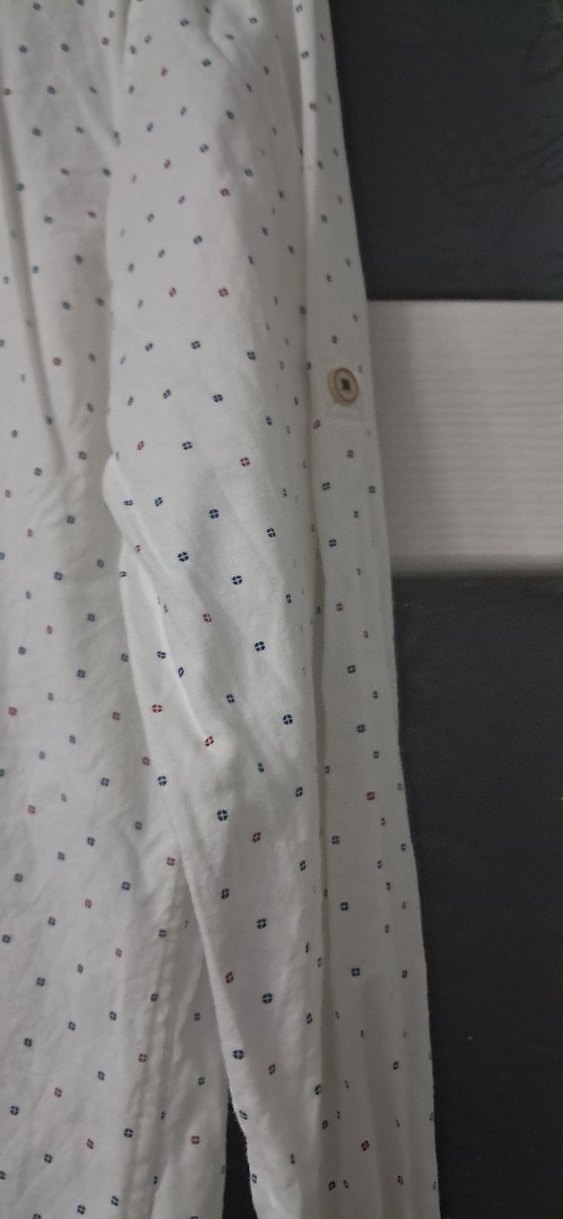 noktalı hakim yaka beyaz gömlek - Görsel 3