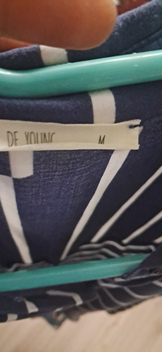 Lacivert Çizgili Kısa Kollu Kadın Gömlek - Görsel 4