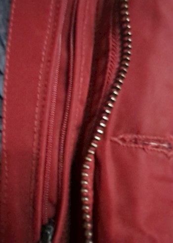 Bordo Düğmeli erkek Kışlık Mont - Görsel 9