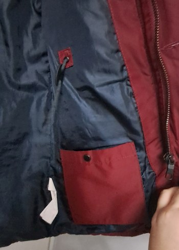 Bordo Düğmeli erkek Kışlık Mont - Görsel 8