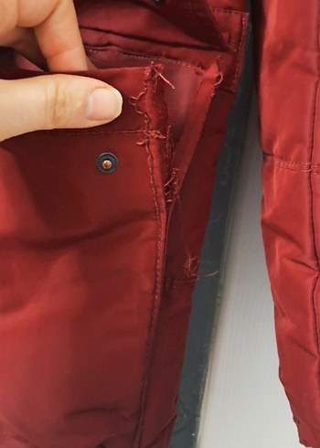 Bordo Düğmeli erkek Kışlık Mont - Görsel 4