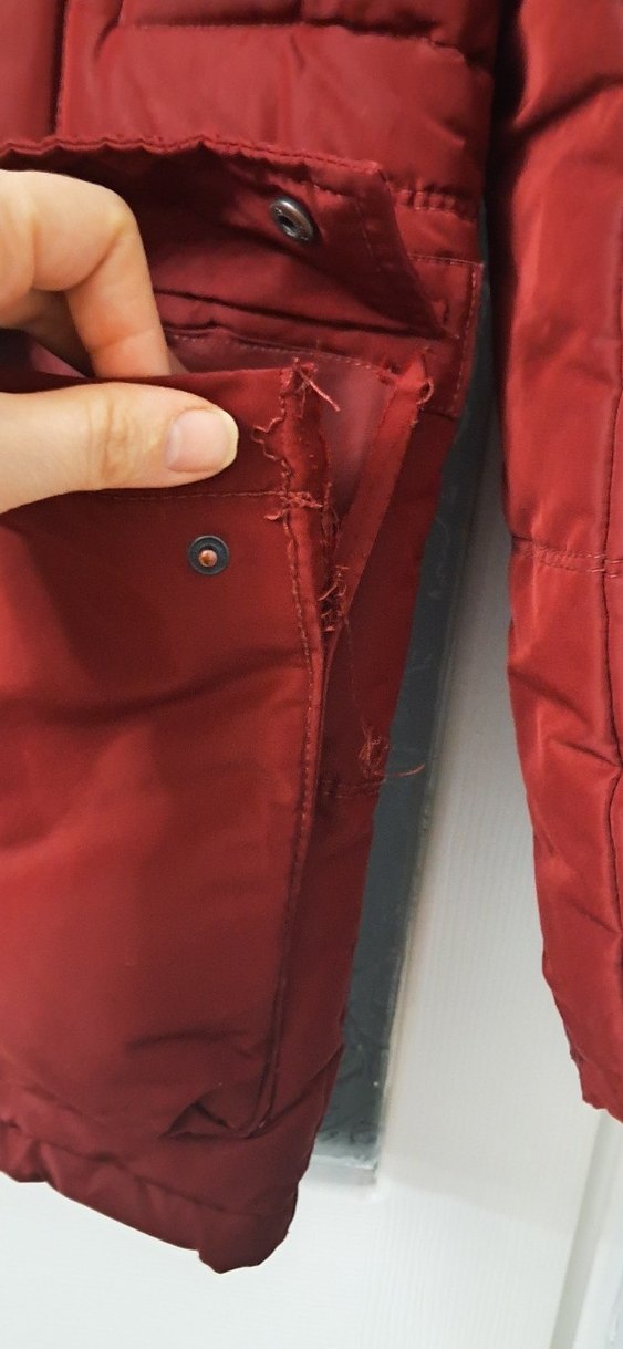 Bordo Düğmeli erkek Kışlık Mont - Görsel 4