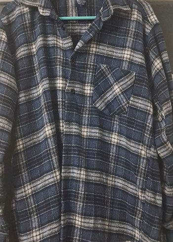 Gri Erkek Yün Düğmeli Uzun Kollu Gömlek  oduncu - Görsel 5