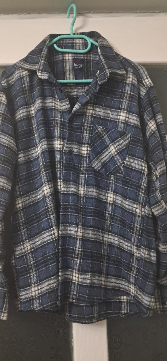 Gri Erkek Yün Düğmeli Uzun Kollu Gömlek  oduncu - Görsel 5