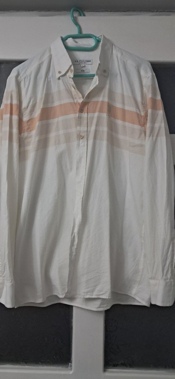 Us poloBeya uzun Kollu Düğmeli Erkek Gömlek - Görsel 4