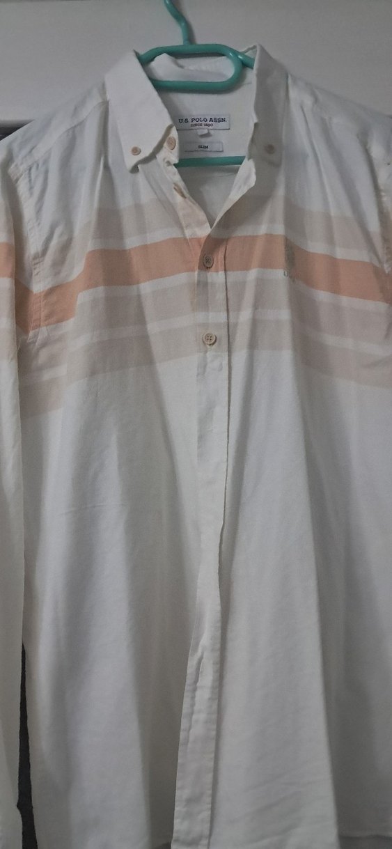 Us poloBeya uzun Kollu Düğmeli Erkek Gömlek - Görsel 2