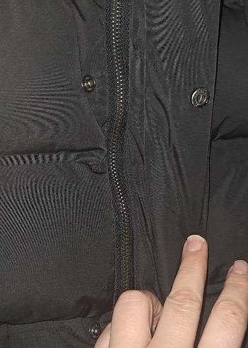 Siyah kiz çocuk Kışlık Street Wear Mont - Görsel 3