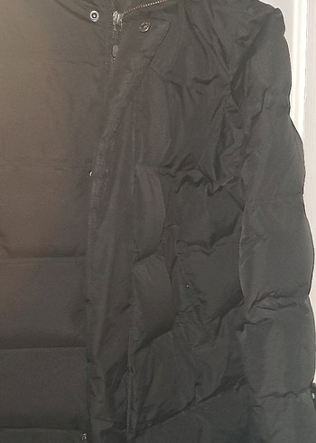 Siyah kiz çocuk Kışlık Street Wear Mont - Görsel 5