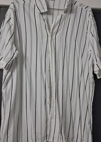 Düğmeli Çizgili erkek Gömlek - Görsel 2