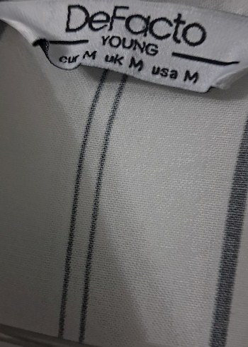 Düğmeli Çizgili erkek Gömlek - Görsel 4