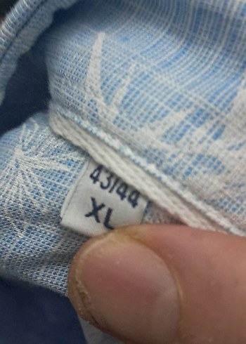 Mavi cicek Desenli Uzun Kollu Gömlek - Görsel 7