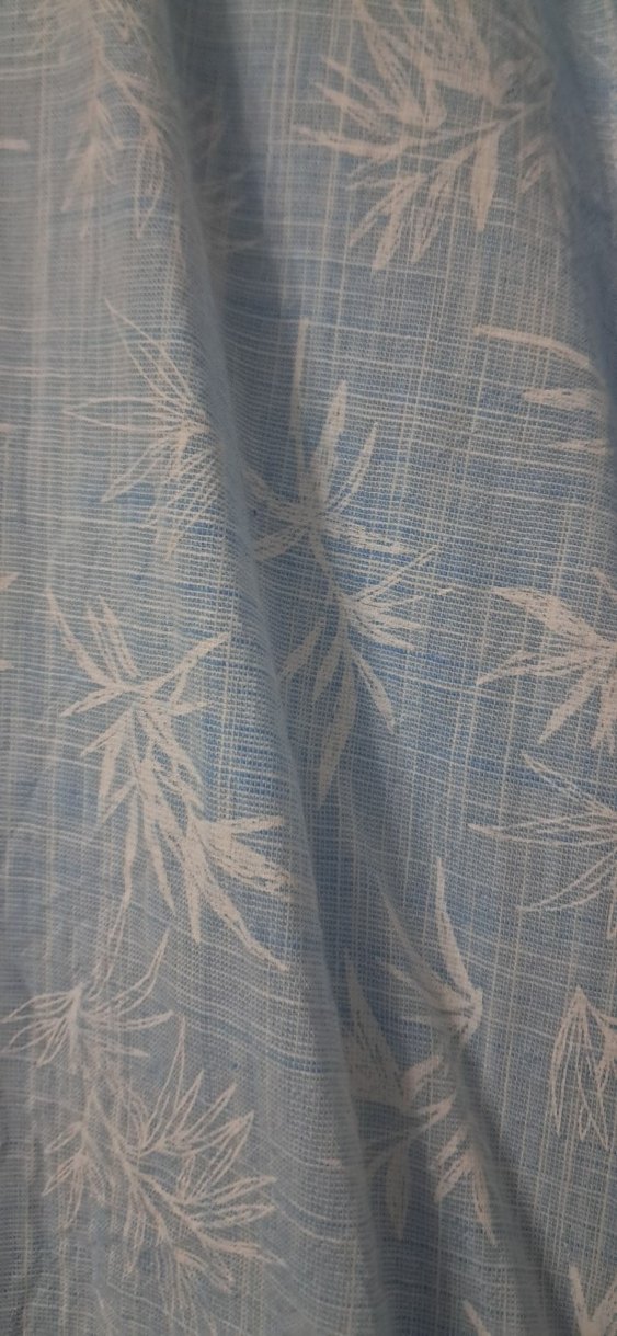 Mavi cicek Desenli Uzun Kollu Gömlek - Görsel 5