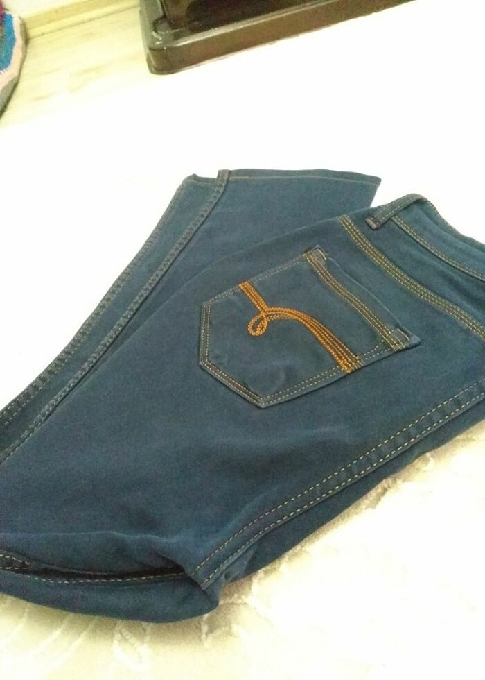 Koyu lacivert bayan Jean  - Görsel 2