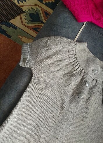 Gri triko yelek 1 2 kez giyildi - Görsel 3