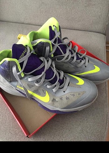 Nike Nike Mor Gri Basketbol Ayakkabısı Velcro