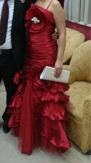 Bordo Abiye elbise