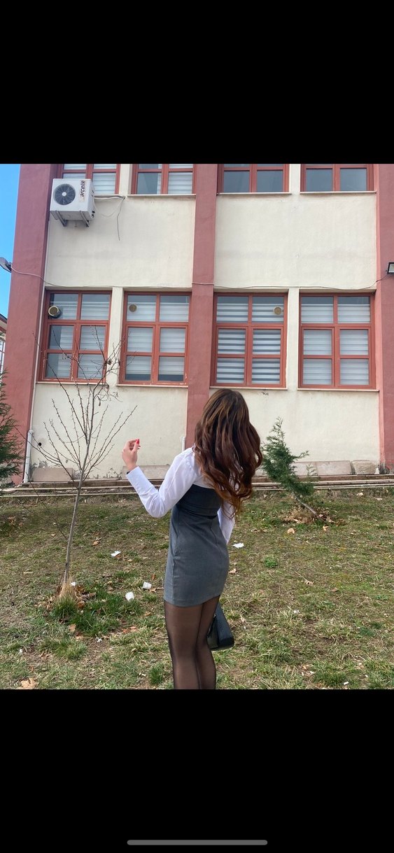 Gri beyaz gömlek elbise - Görsel 2