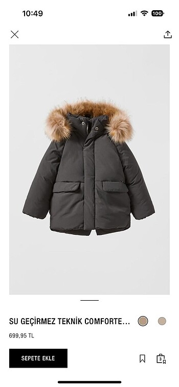 Zara mont 12-18 ay hiç giyilmedi