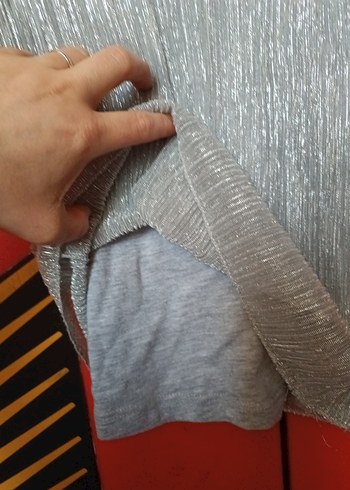 5 Yaş Beden Gri Kısa Kollu Fırfırlı Kadın Bluz