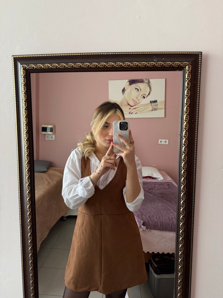 TDMİLLA KAHVERENGİ KOVBOY ELBİSESİ - Görsel 2