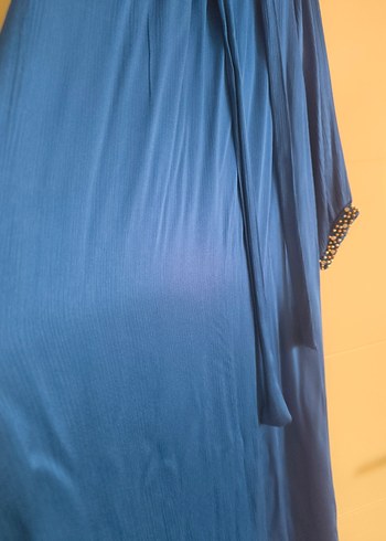 xl Beden mavi Renk Uzun Kollu Mavi Bohem Salaş Elbise