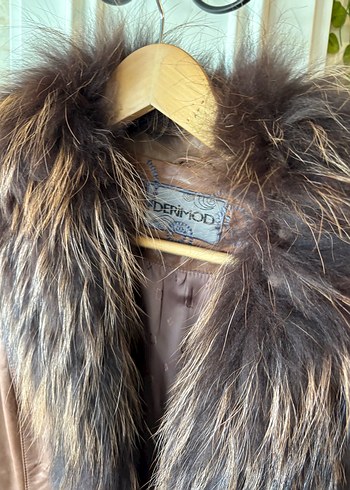 Kahverengi Kürklü Deri Ceket - Görsel 2