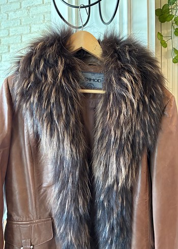 Kahverengi Kürklü Deri Ceket - Görsel 3